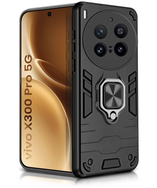 For Vivo X300 Pro Back Cover Case Hybrid Armor |Ring Holder Kickstand