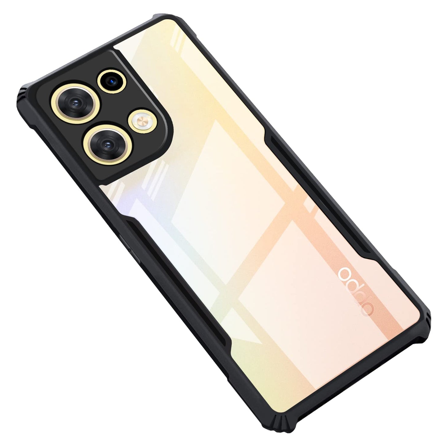 Oppo Reno 8 5G Back Cover (Black Bumper)