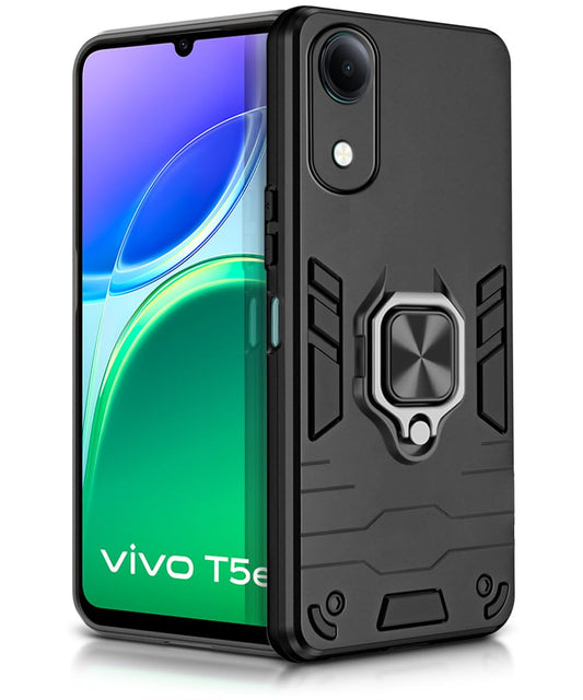 For Vivo T5e Back Cover Case Hybrid Armor |Ring Holder Kickstand