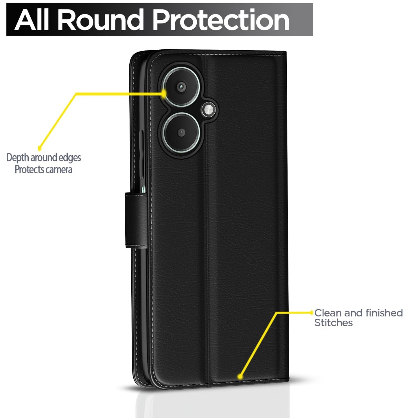 Redmi Note 8 Flip Case Cover ( Black )