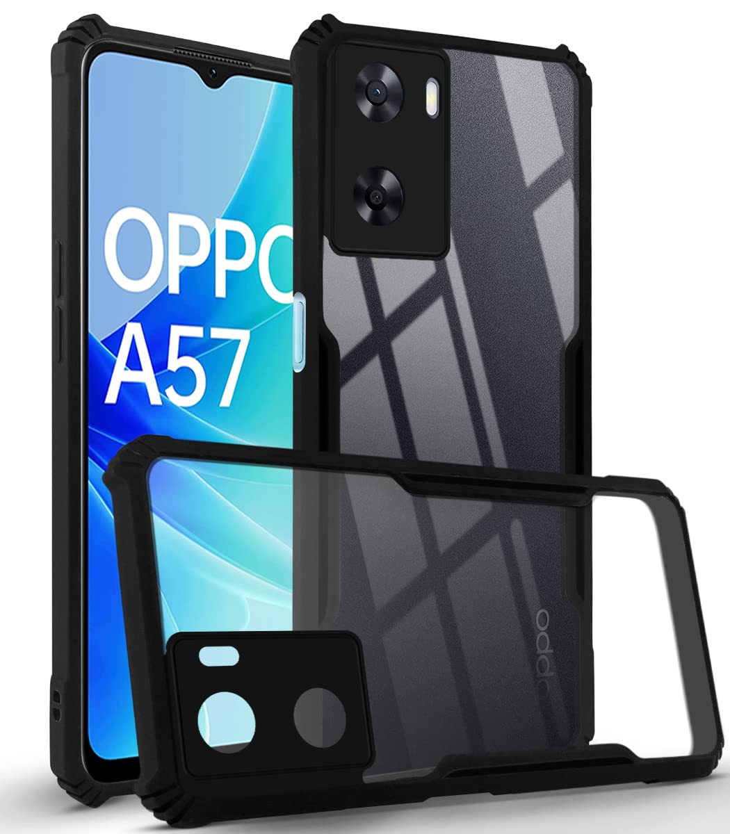 Oppo A57 4G Back Cover (Black Bumper)
