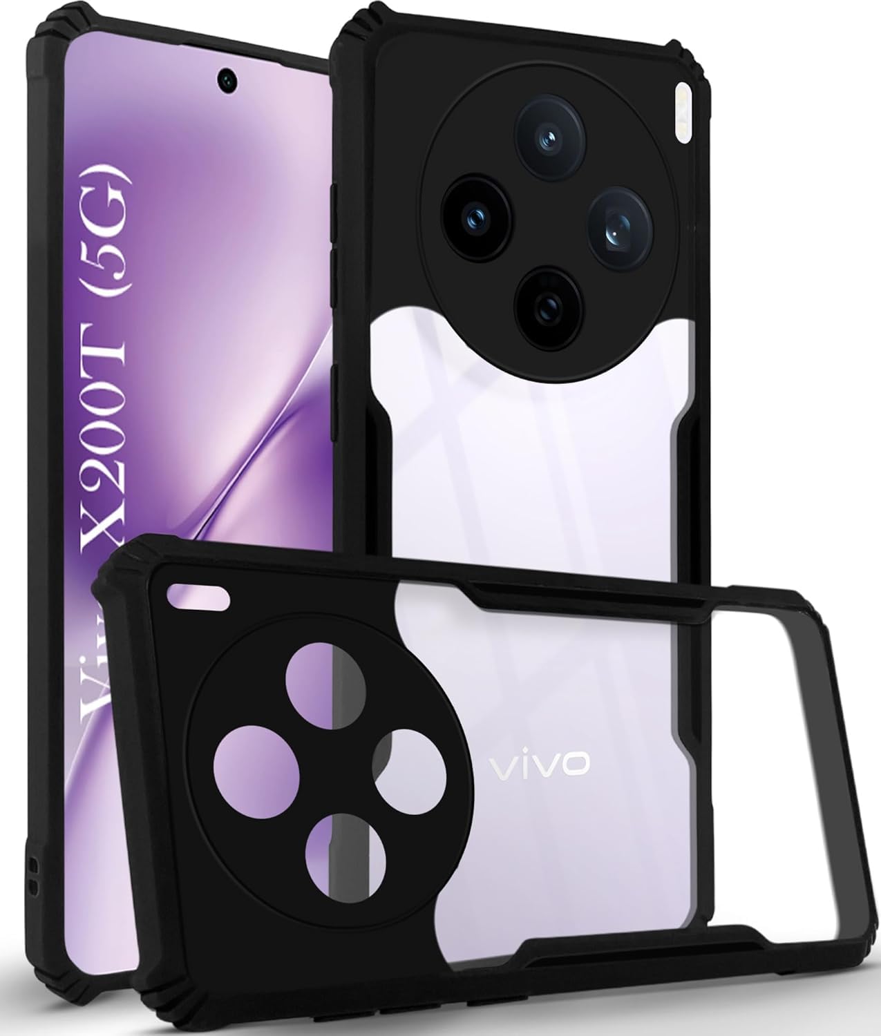 Vivo X200T 5G Back Cover (Black Bumper)