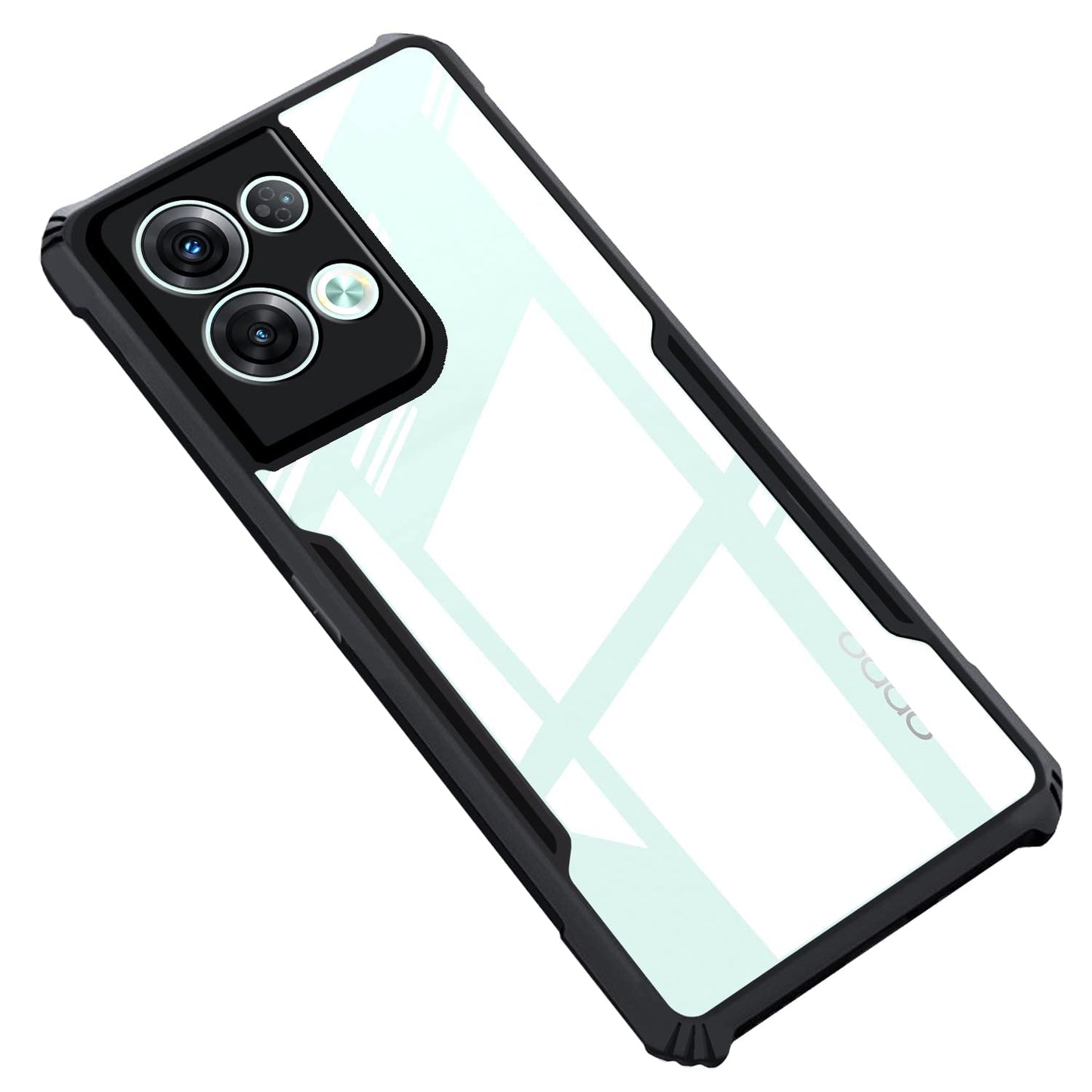 Oppo Reno 8 Pro 5G Back Cover (Black Bumper)