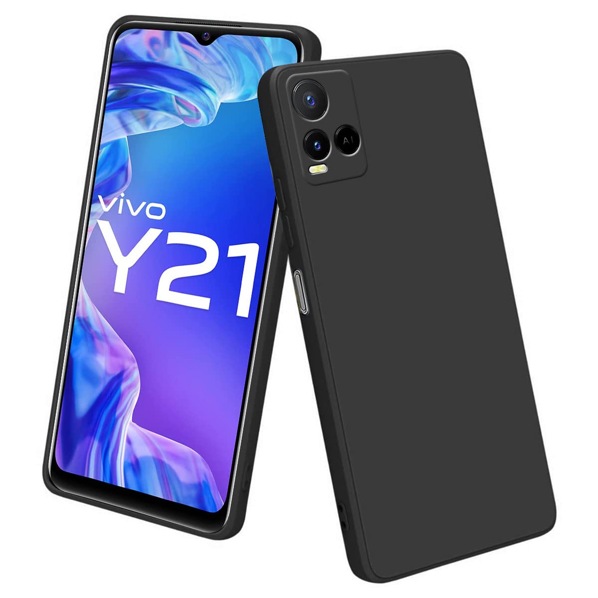 Vivo Y21/Y21s/Y33s ( Black Silicone Cover)