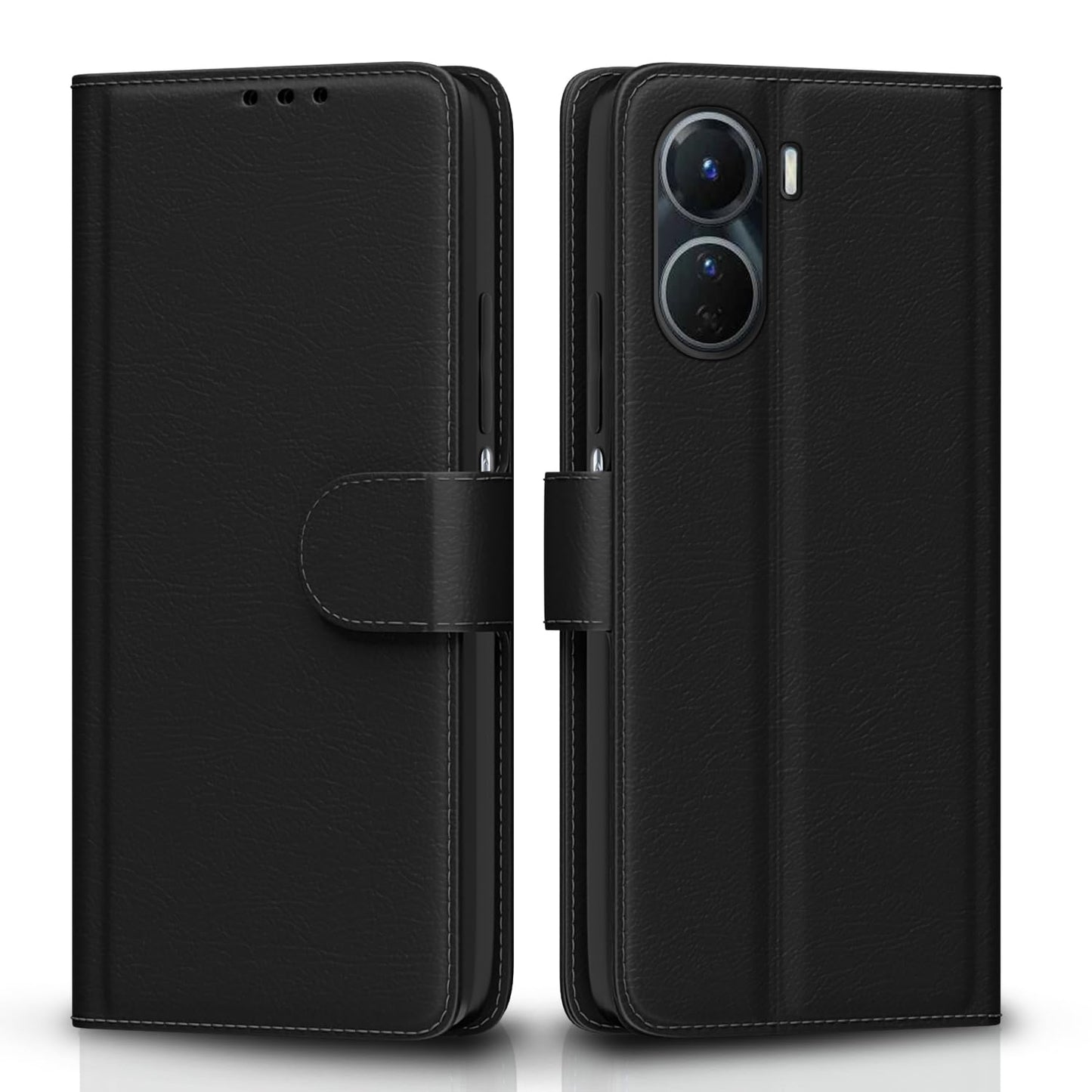 Vivo Y16/ Y56 Flip Case Cover ( Black )