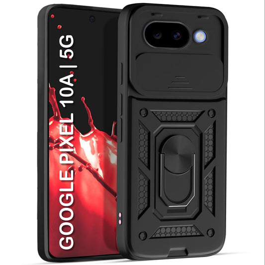 For Google Pixel 10a Back Cover Case Hybrid Armor |Ring Holder Kickstand