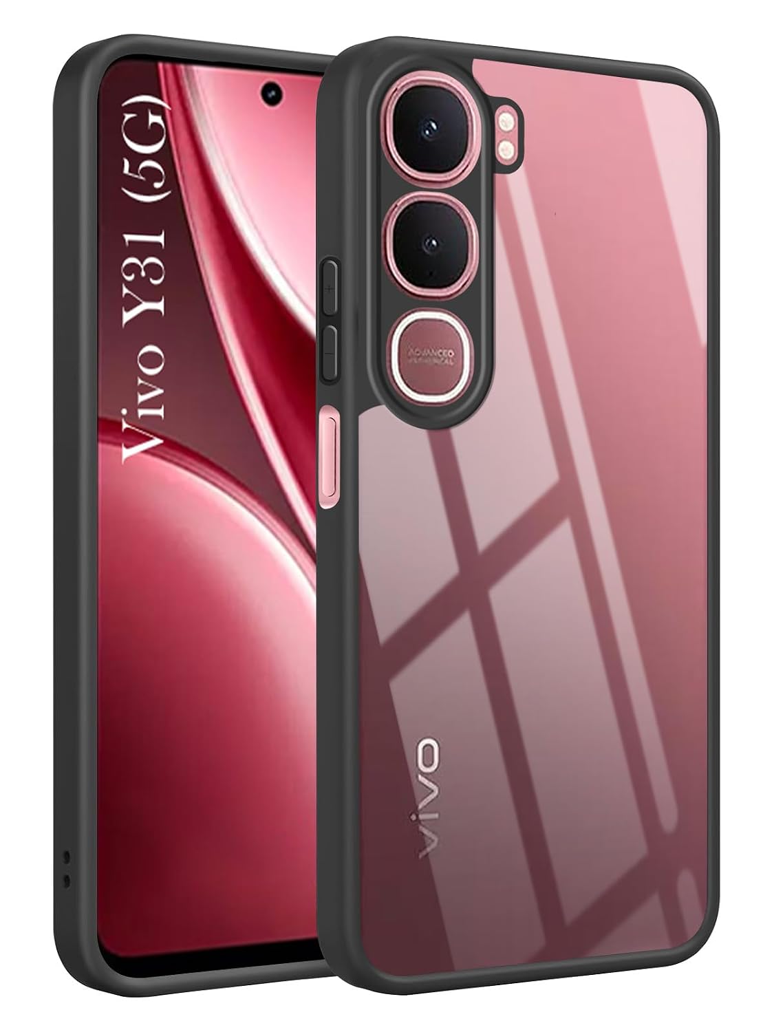 Vivo Y31 2025 Back Cover (Black Bumper)