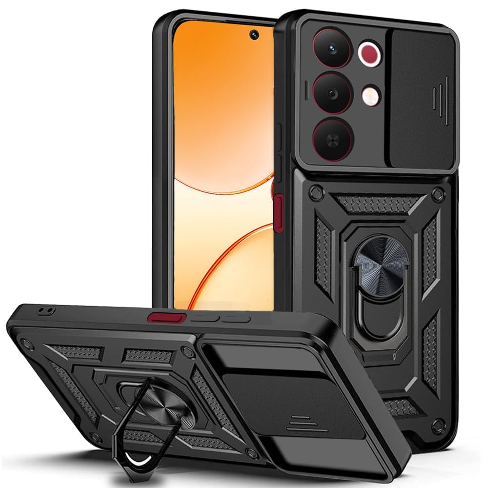 For Realme C85 Back Cover Case Hybrid Armor |Ring Holder Kickstand
