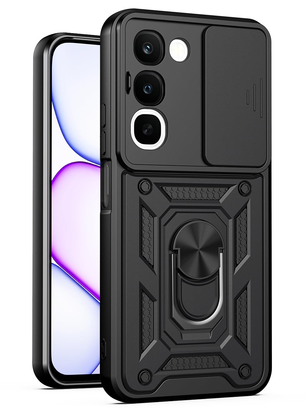 For Realme 16x Back Cover Case Hybrid Armor |Ring Holder Kickstand