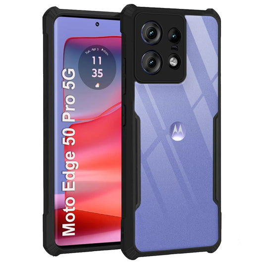 Moto Edge 50 Pro  Back Cover (Black Bumper)