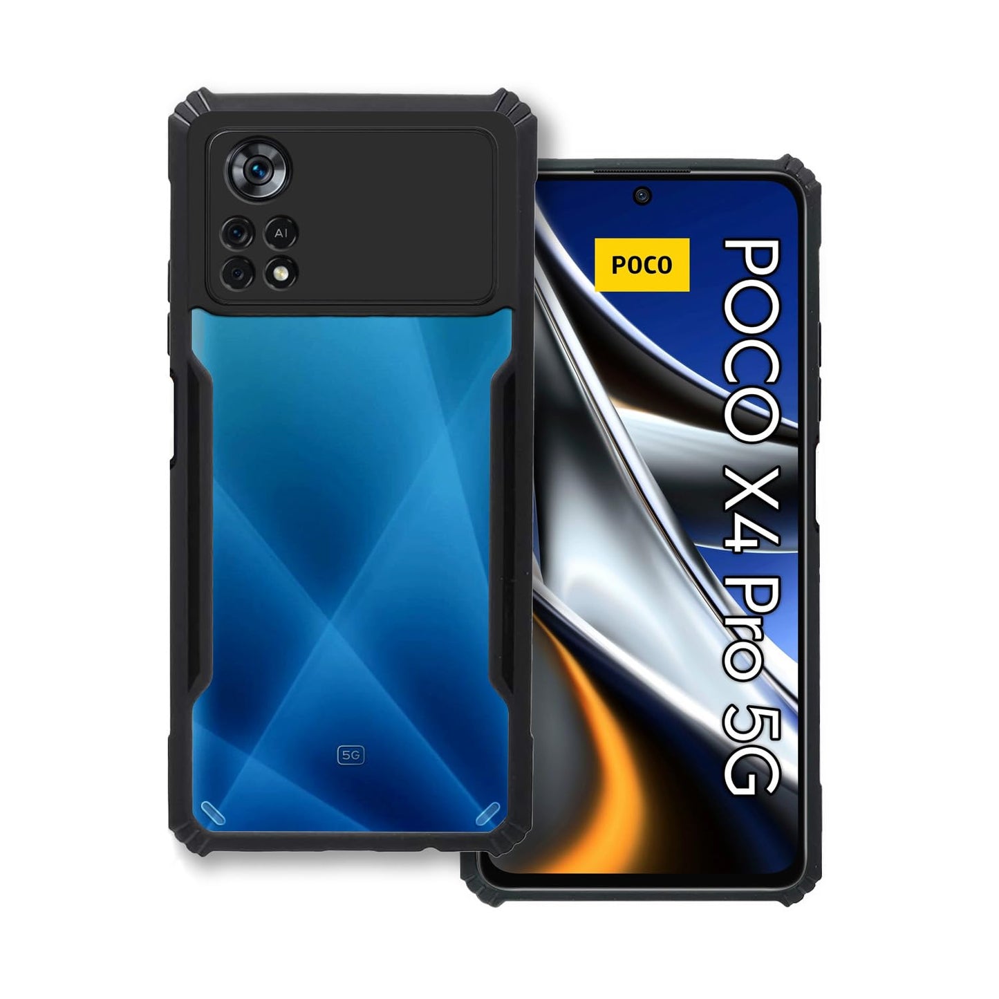 Poco X4 Pro 5G Back Cover (Black Bumper)