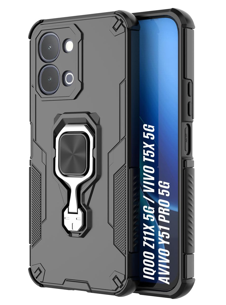 For Vivo Y31T Back Cover Case Hybrid Armor |Ring Holder Kickstand