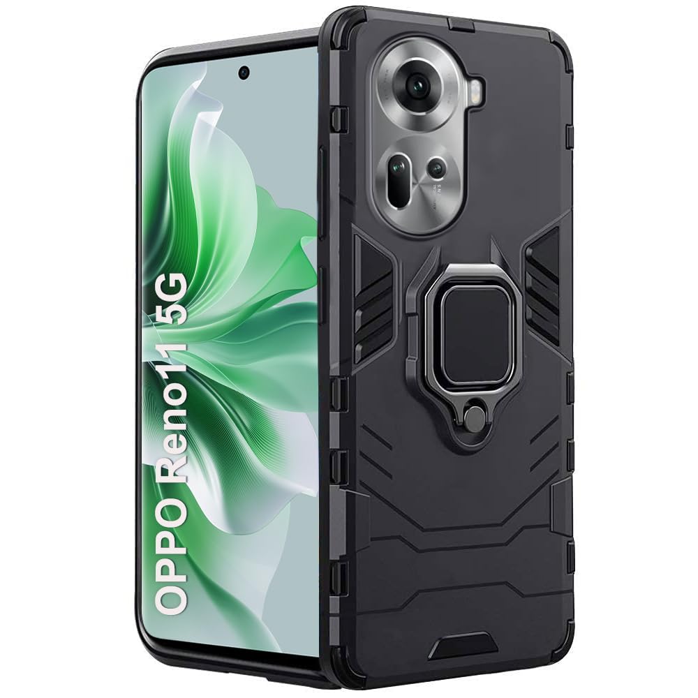For Oppo Reno 11  5G Back Cover Case Hybrid Armor |Ring Holder Kickstand