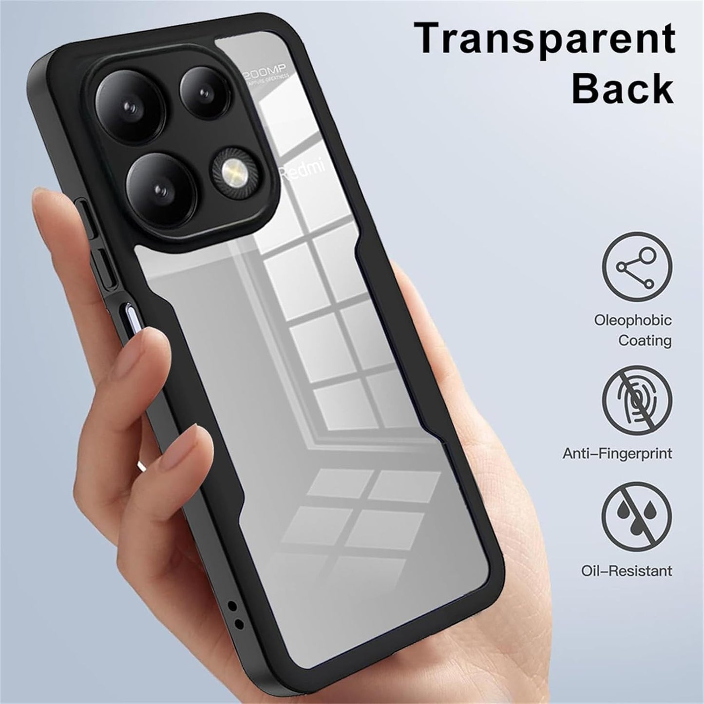Redmi Note 13 Pro (4G) Back Cover (Black Bumper)