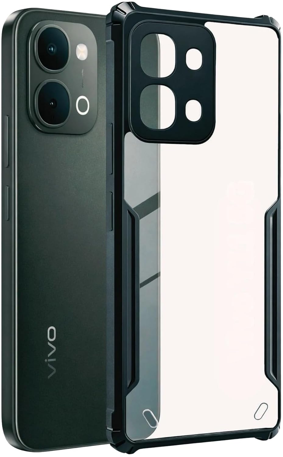 Vivo Y11 5G Back Cover (Black Bumper)