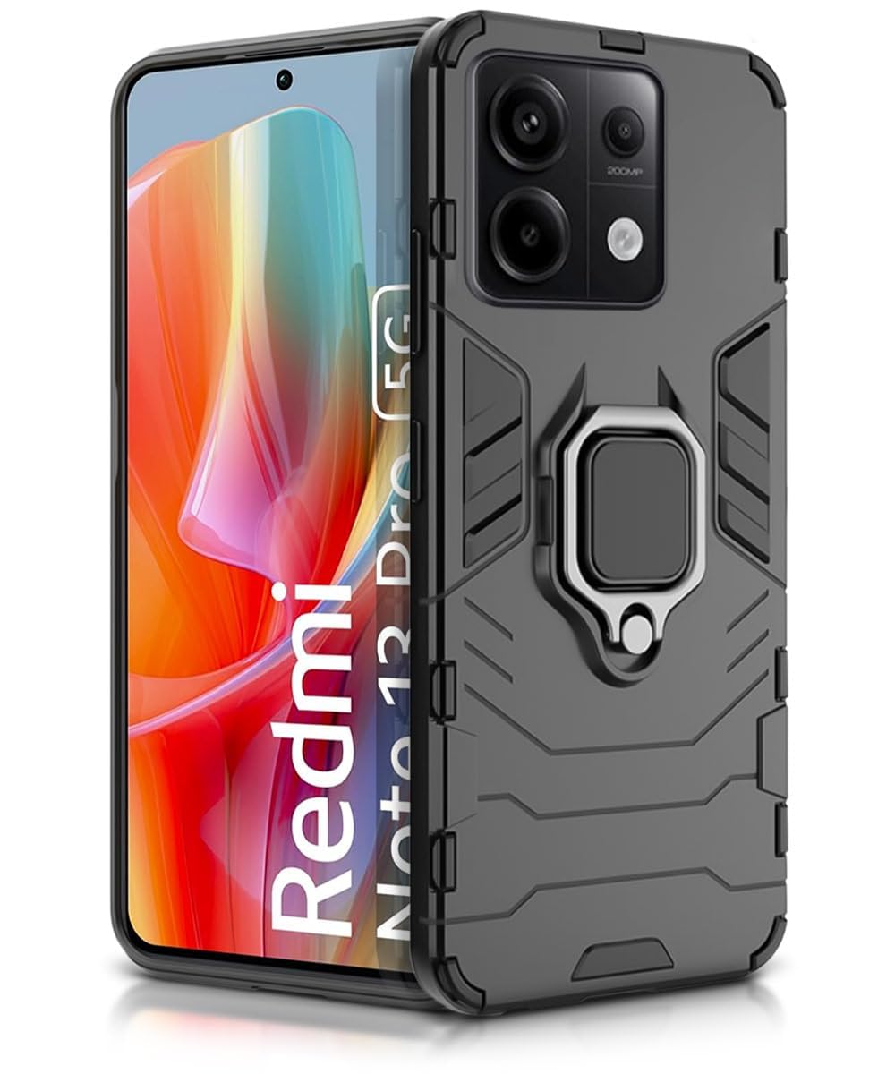 For Poco X6 5G Back Cover Case Hybrid Armor |Ring Holder Kickstand