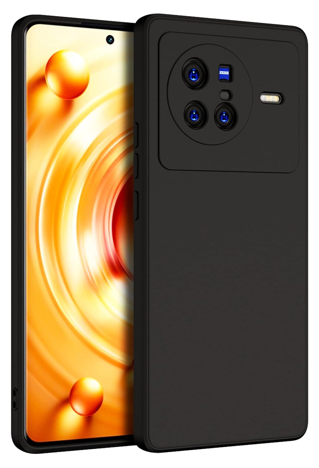 Vivo X80 ( Black Silicone Cover)