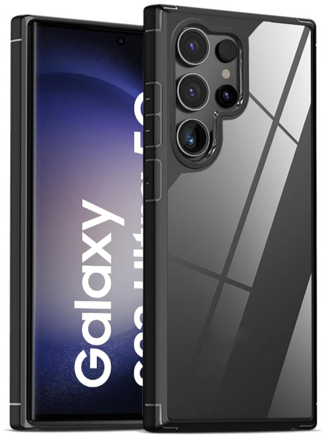 Samsung S23 Ultra Back Cover (Black Bumper)