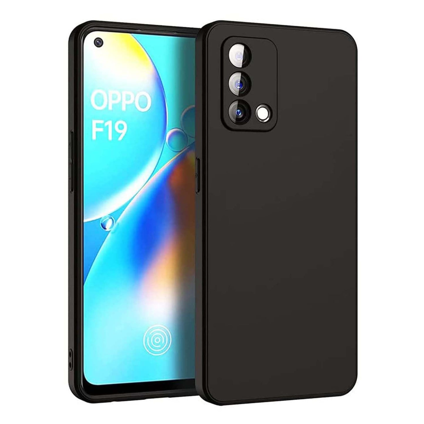 Oppo F19 ( Black Silicone Cover)
