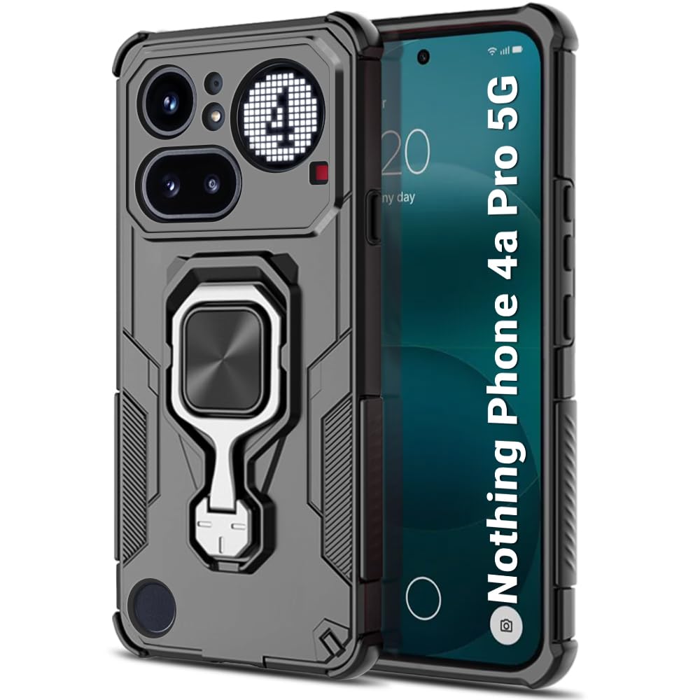For Nothing Phone 4A Pro Back Cover Case Hybrid Armor |Ring Holder Kickstand
