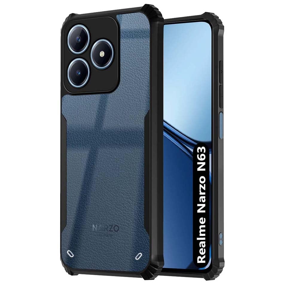 Realme Narzo N63 Back Cover (Black Bumper)