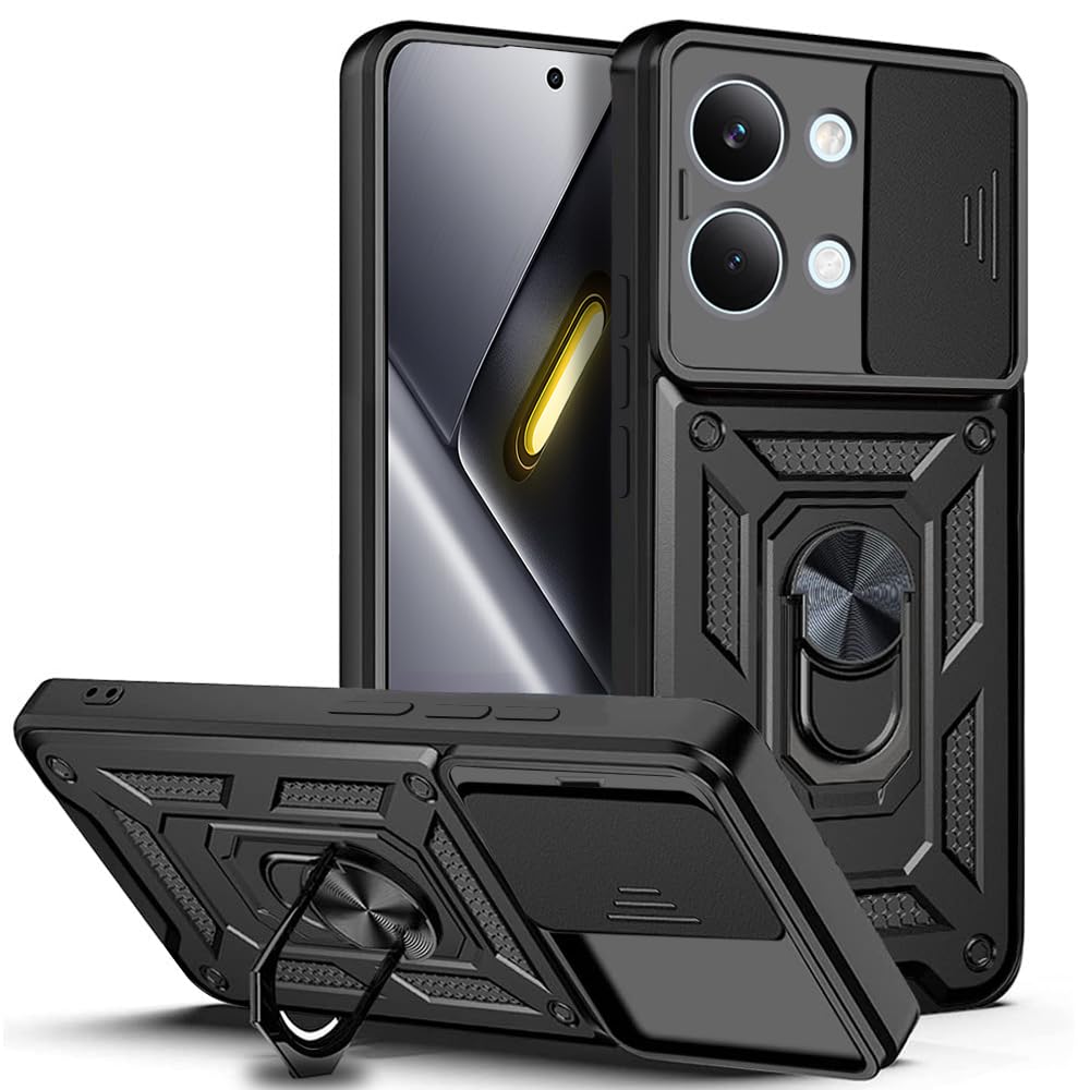 For Poco X8 Pro Max Back Cover Case Hybrid Armor |Ring Holder Kickstand