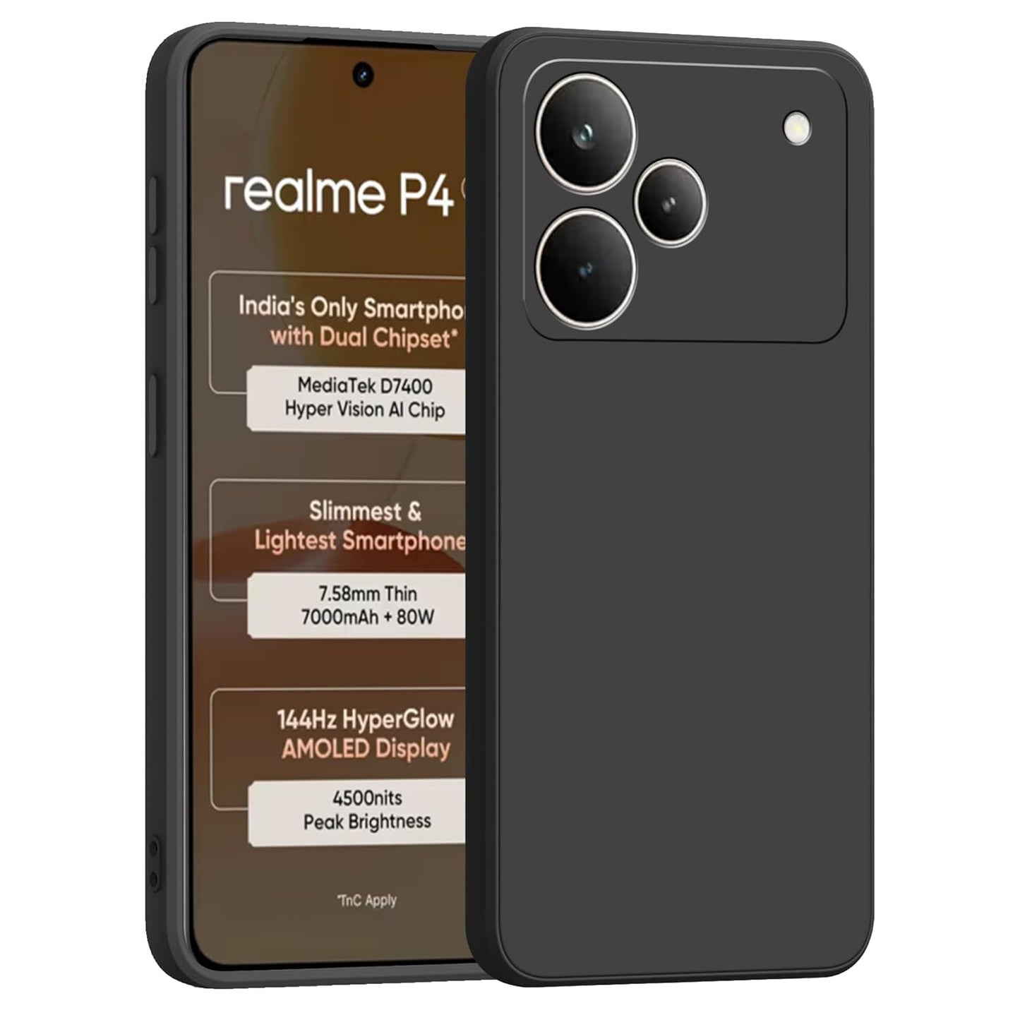 Realme P4 ( Black Silicone Cover)