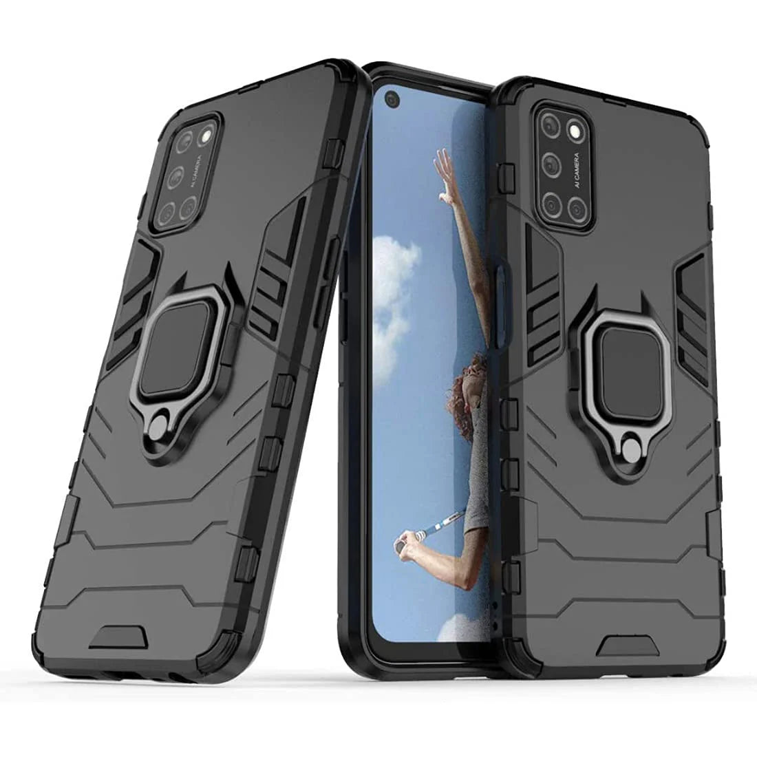 Hybrid Rugged Armor Kickstand Case for Oppo A74 5G