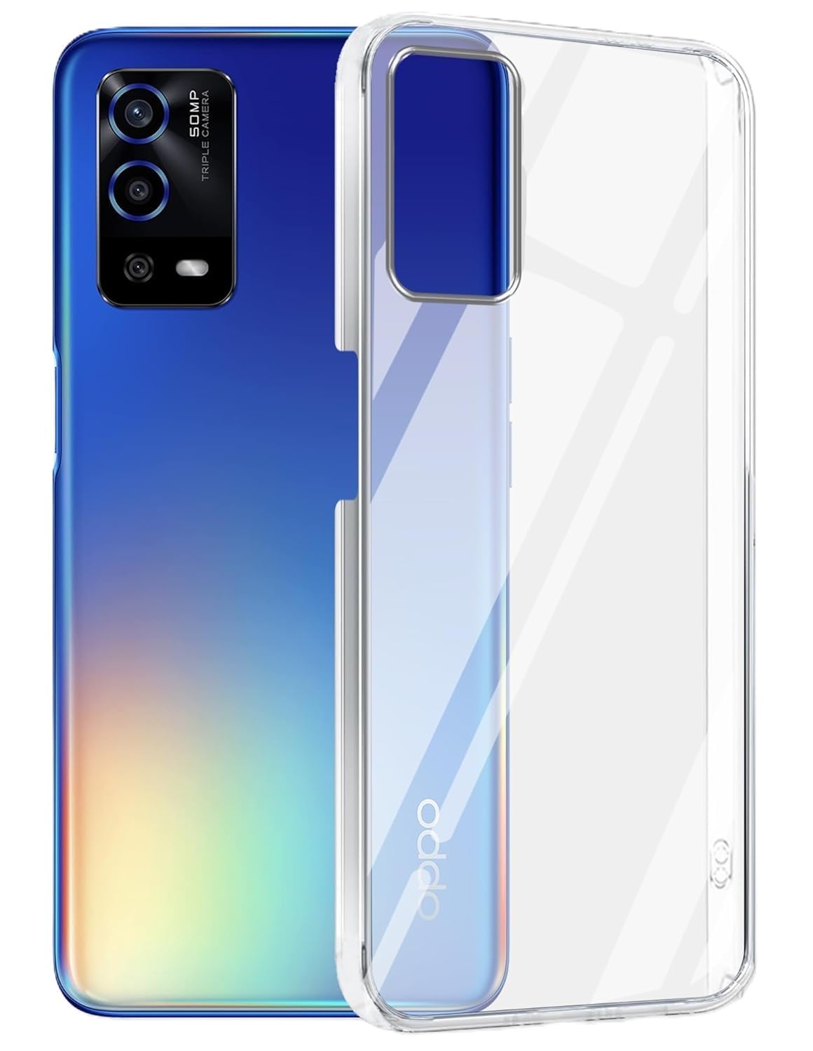 Oppo A55 5G   (Lifetime Anti-Yellow Clear Back Cover)