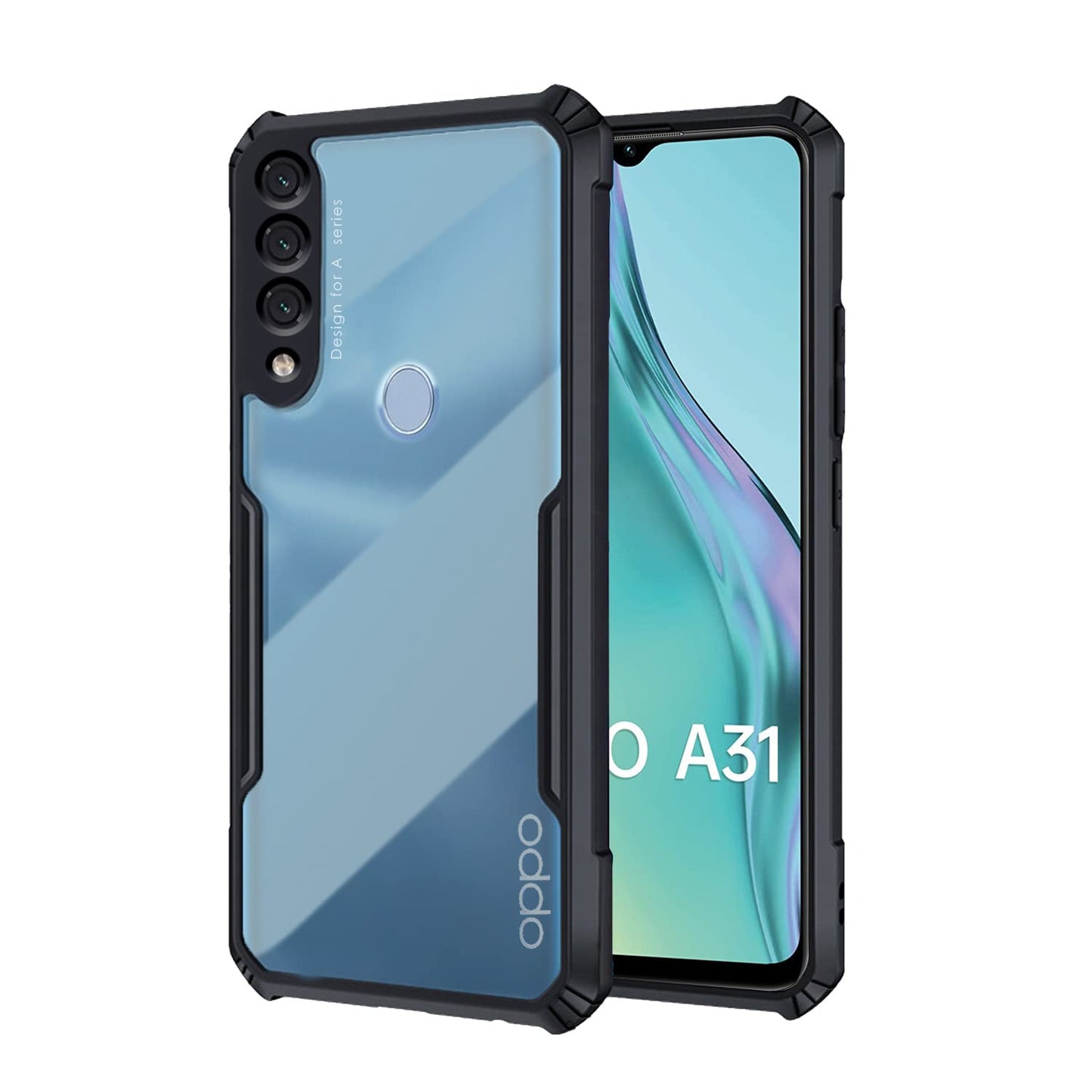 Oppo A31 Back Cover (Black Bumper)