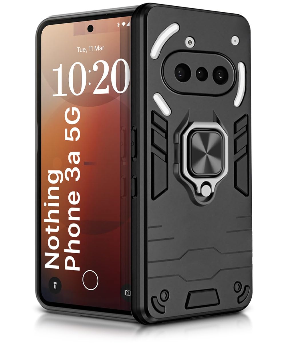 For Nothing Phone 3A Back Cover Case Hybrid Armor |Ring Holder Kickstand