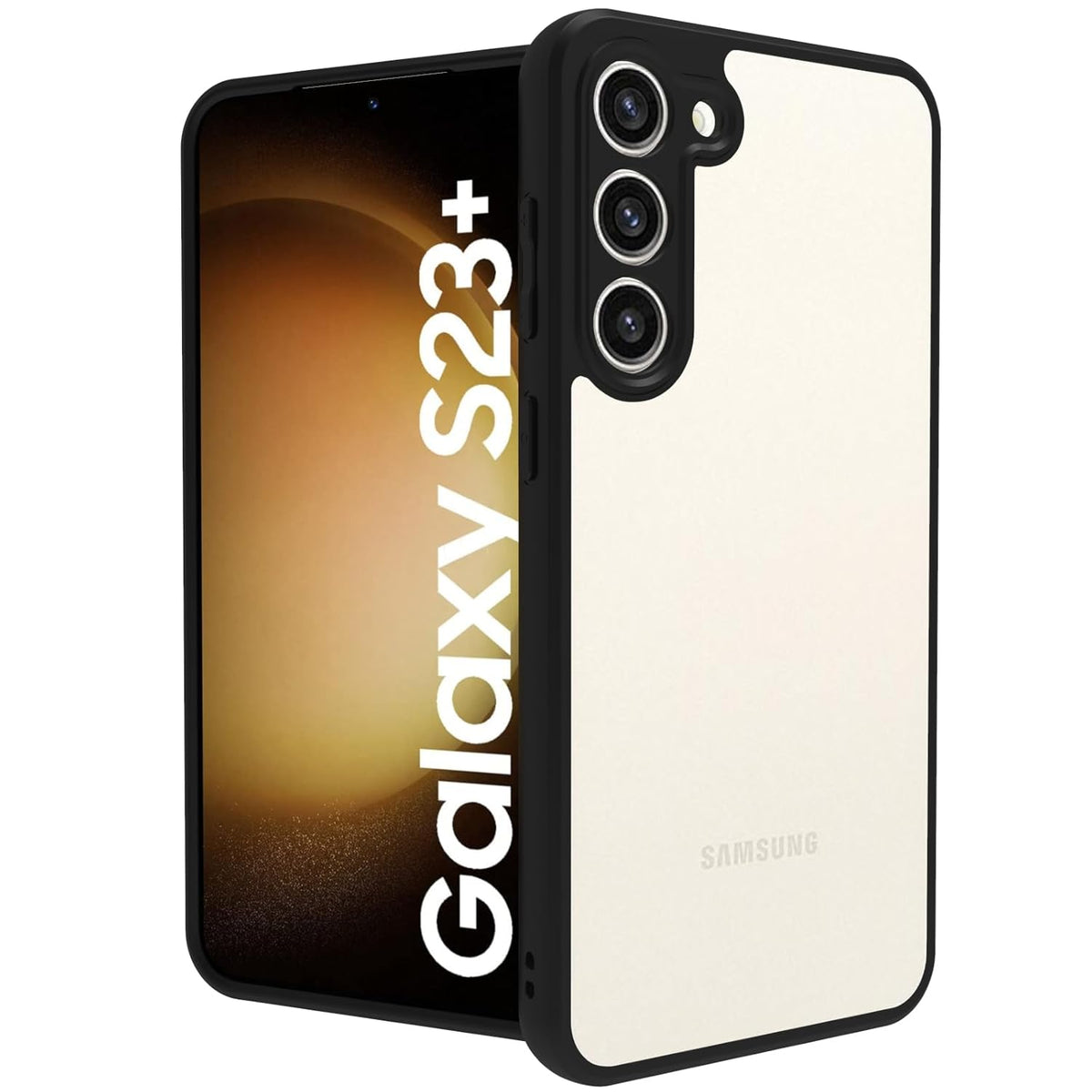 Samsung S23 Plus Back Cover (Black Bumper)