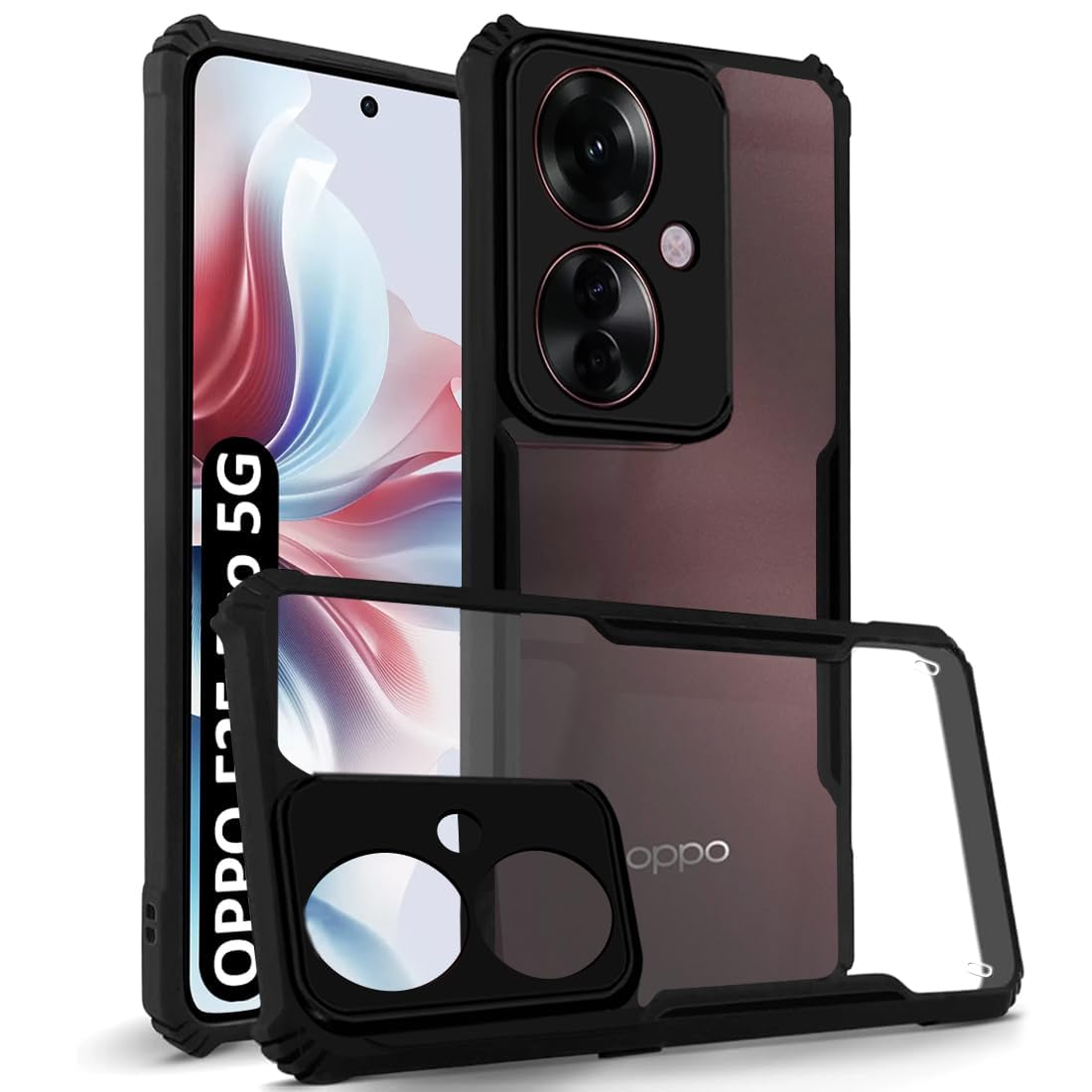 Oppo F25 Pro 5G Back Cover (Black Bumper)