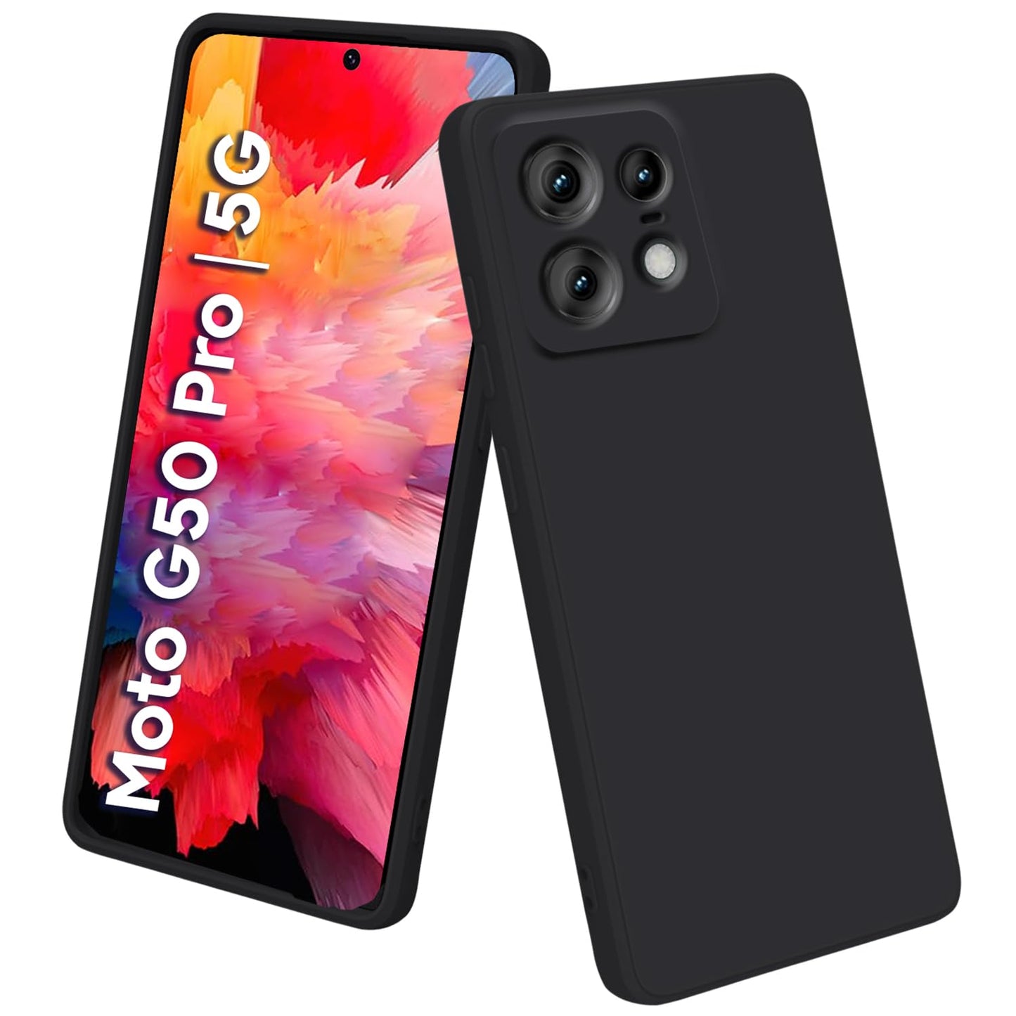 Moto Edge 50 Pro 5G ( Black Silicone Cover)