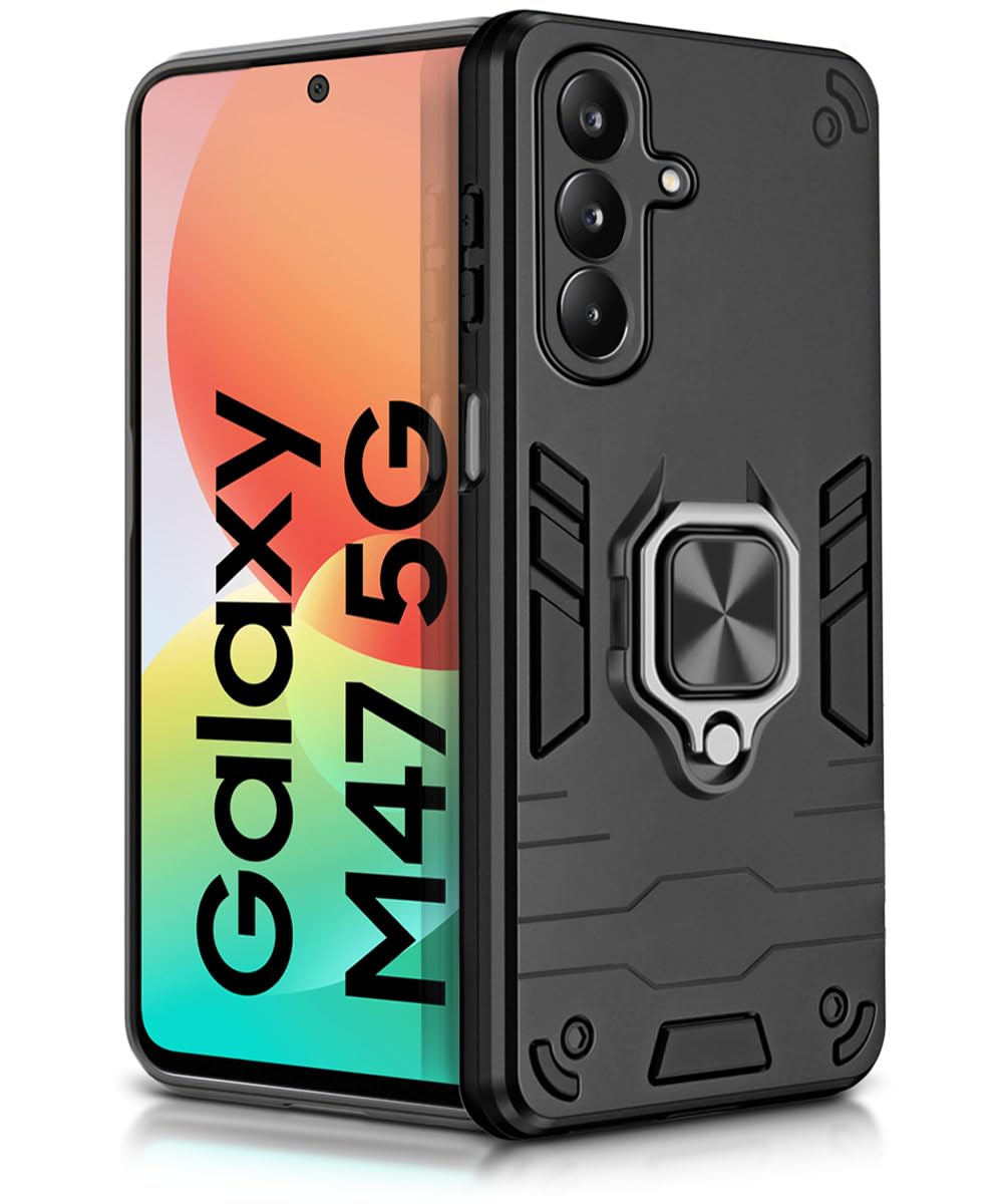 For Samsung M47 Back Cover Case Hybrid Armor |Ring Holder Kickstand