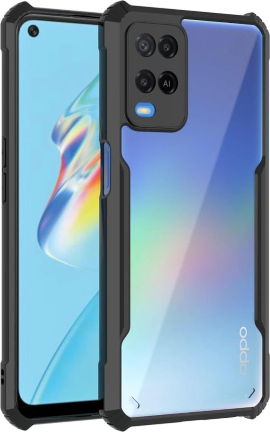 Oppo A54 Back Cover (Black Bumper)