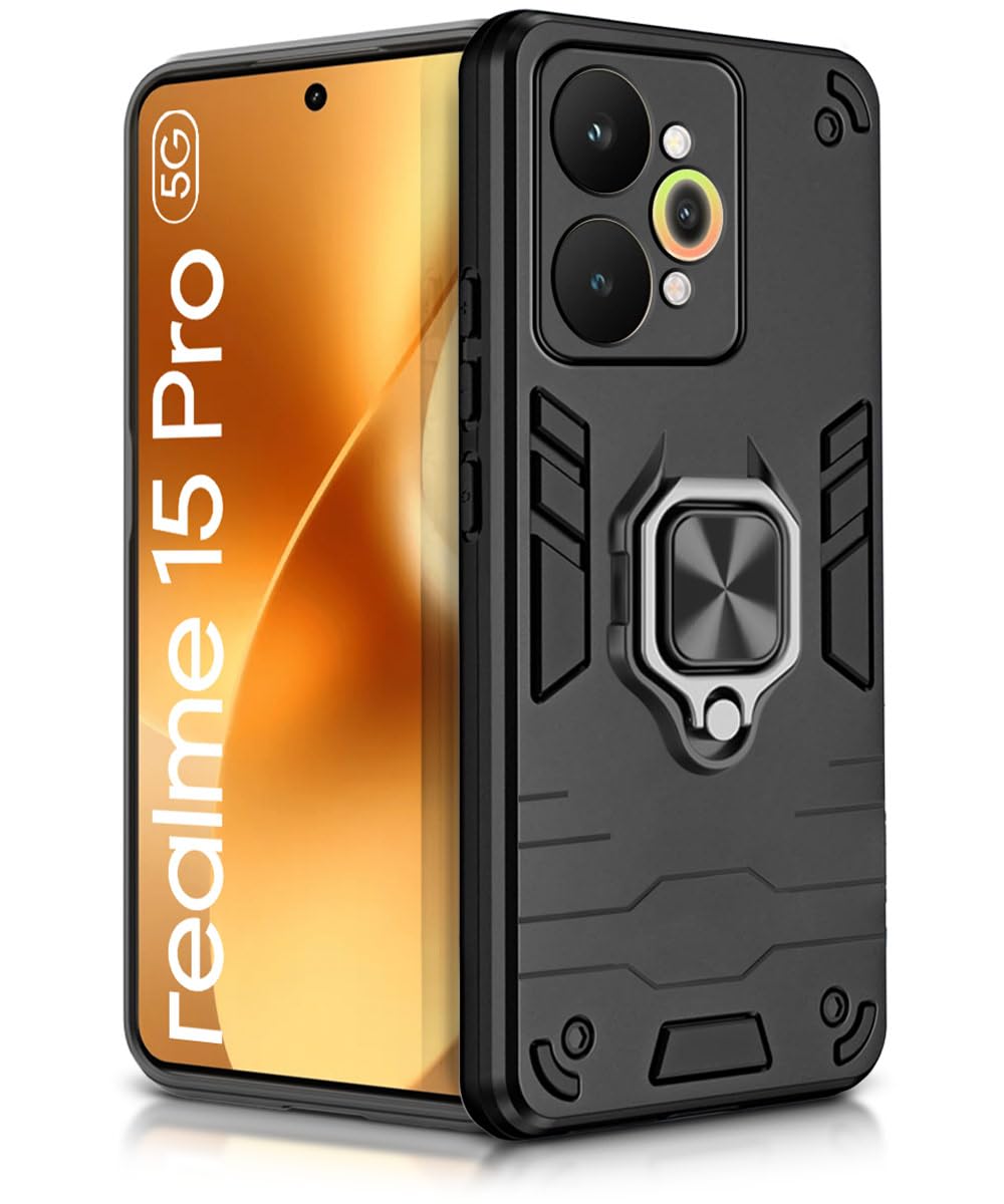 For Realme 15 Pro Back Cover Case Hybrid Armor |Ring Holder Kickstand