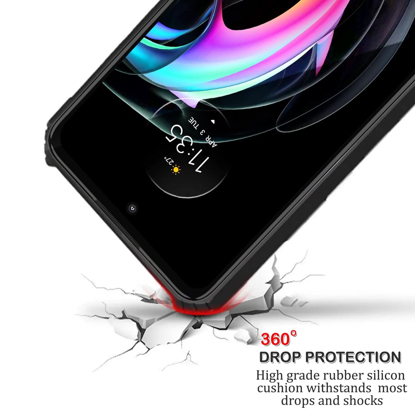 Moto Edge 30 Back Cover (Black Bumper)