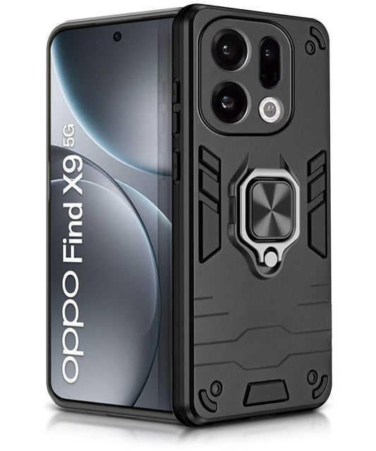 For Oppo Find X9 Back Cover Case Hybrid Armor |Ring Holder Kickstand