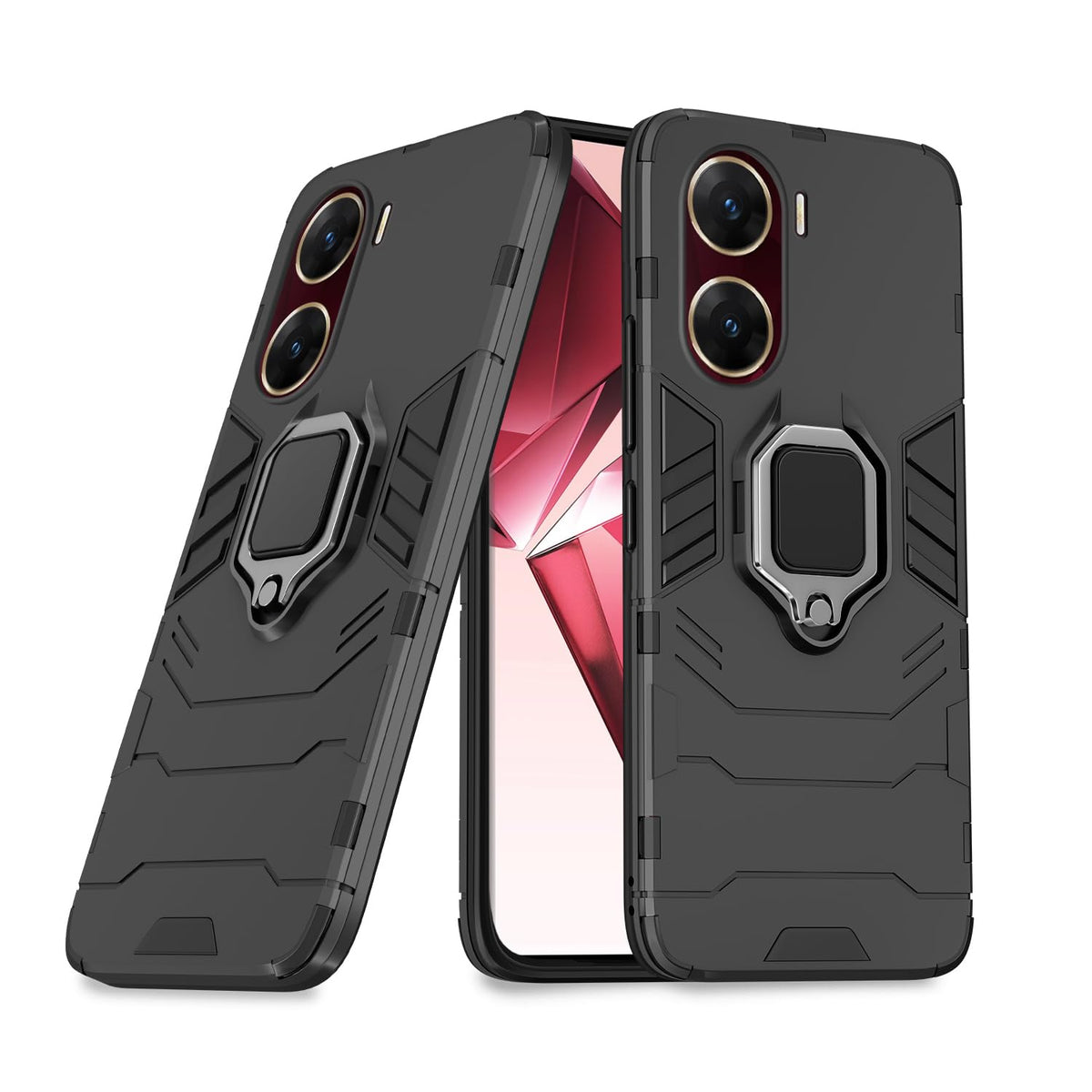 For Vivo V29e 5G Back Cover Case Hybrid Armor |Ring Holder Kickstand