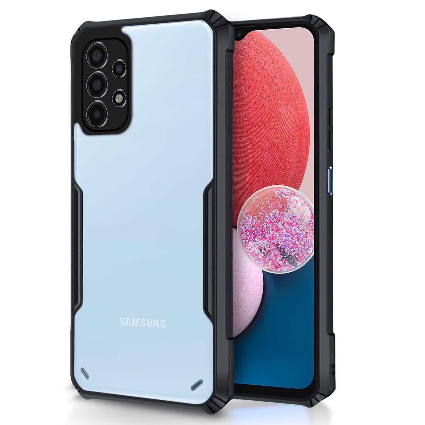 Samsung A13 4G Back Cover (Black Bumper)