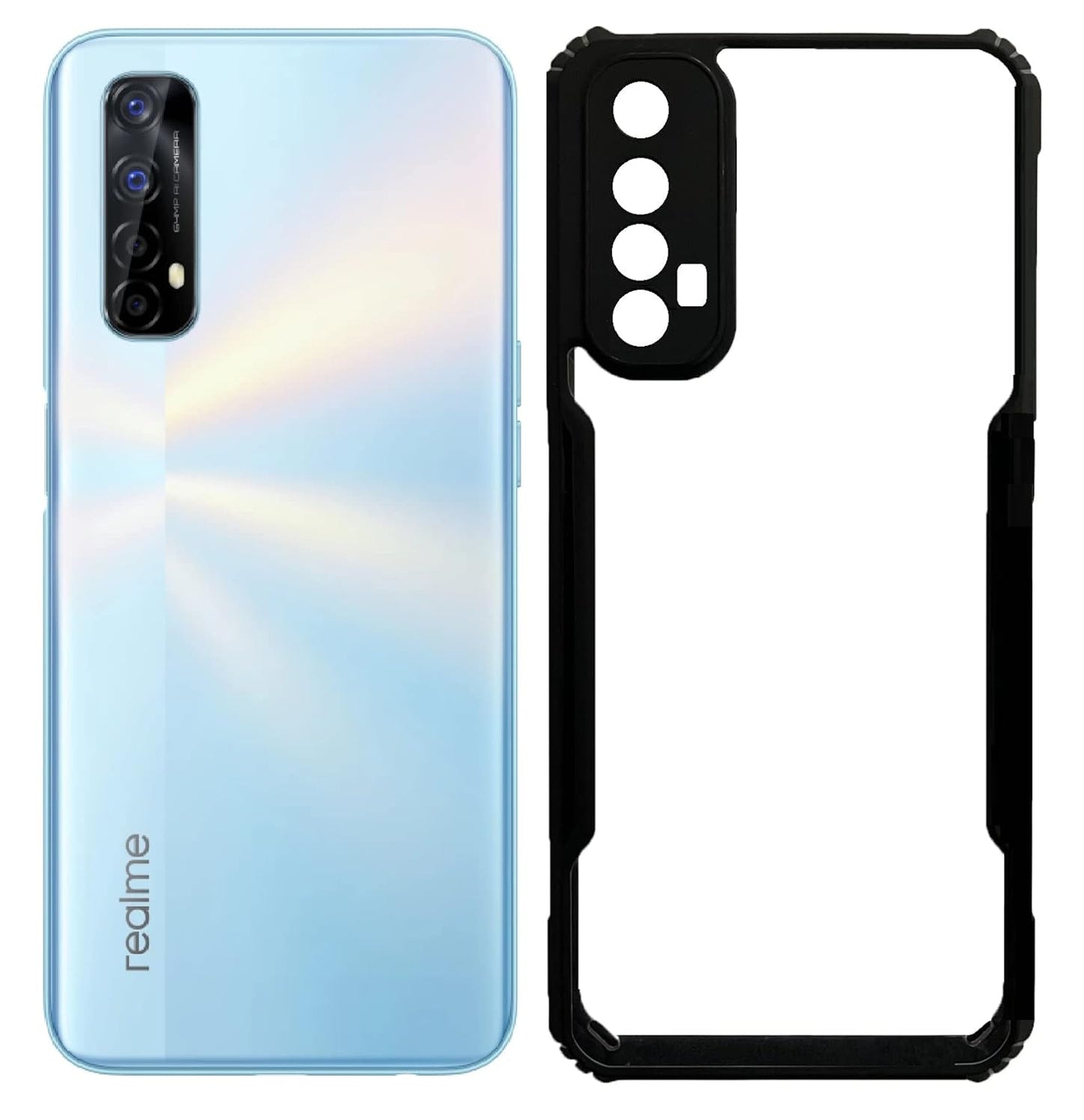 Realme 7/Narzo 20 Pro Back Cover (Black Bumper)