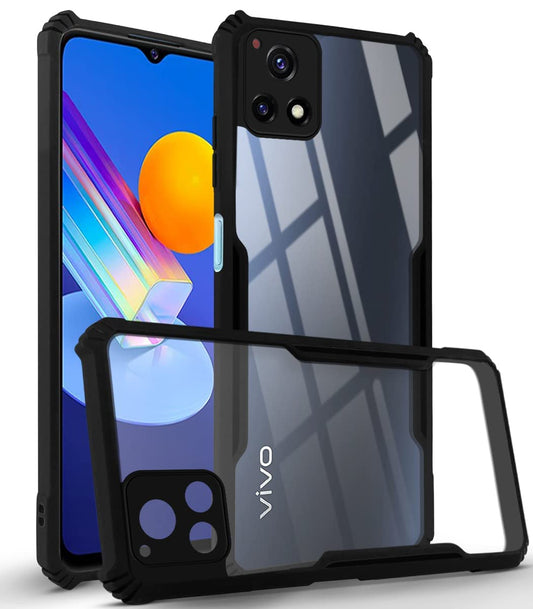 Vivo Y72 5G Back Cover (Black Bumper)