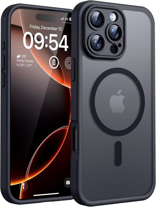 Transparent Back with Soft Silicone Edge Back Cover For Apple iPhone 16 Pro Max