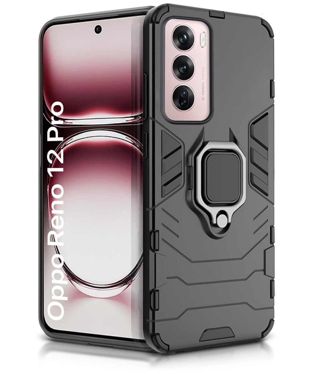 For Oppo Reno 12 Pro 5G Back Cover Case Hybrid Armor |Ring Holder Kickstand