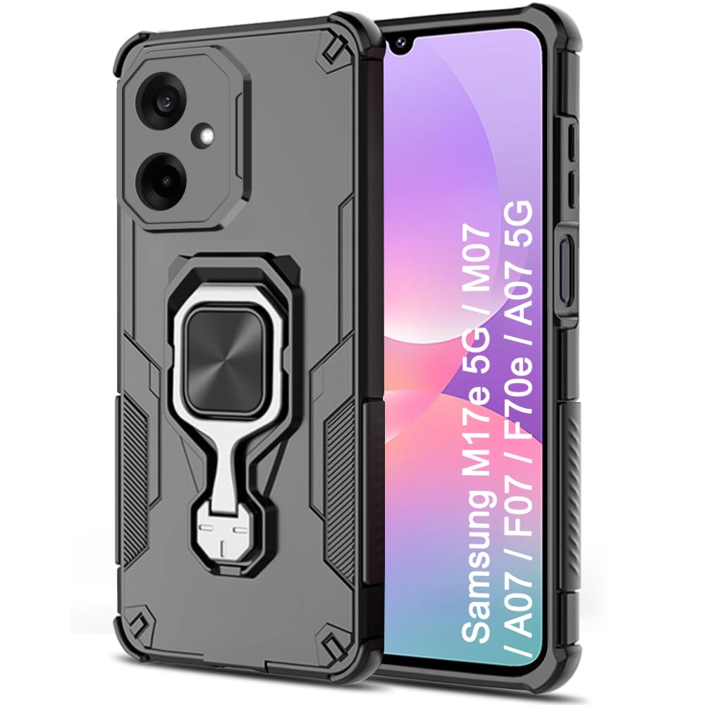 For Samsung M17e Back Cover Case Hybrid Armor |Ring Holder Kickstand