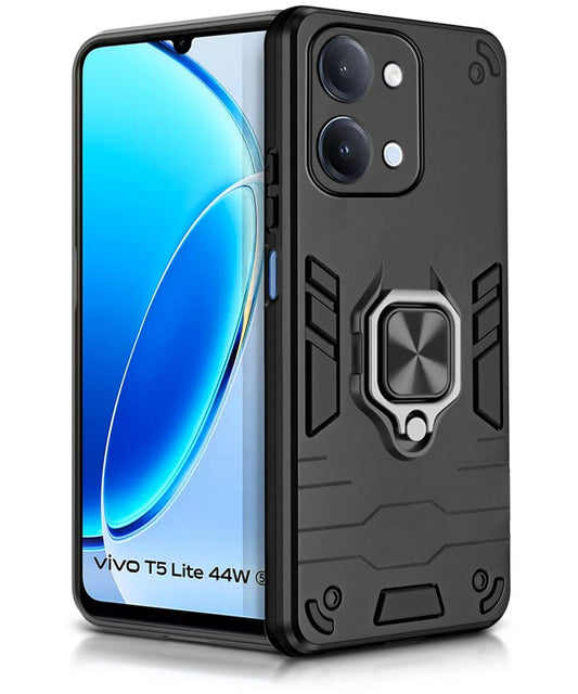 For Vivo T5 Lite Back Cover Case Hybrid Armor |Ring Holder Kickstand