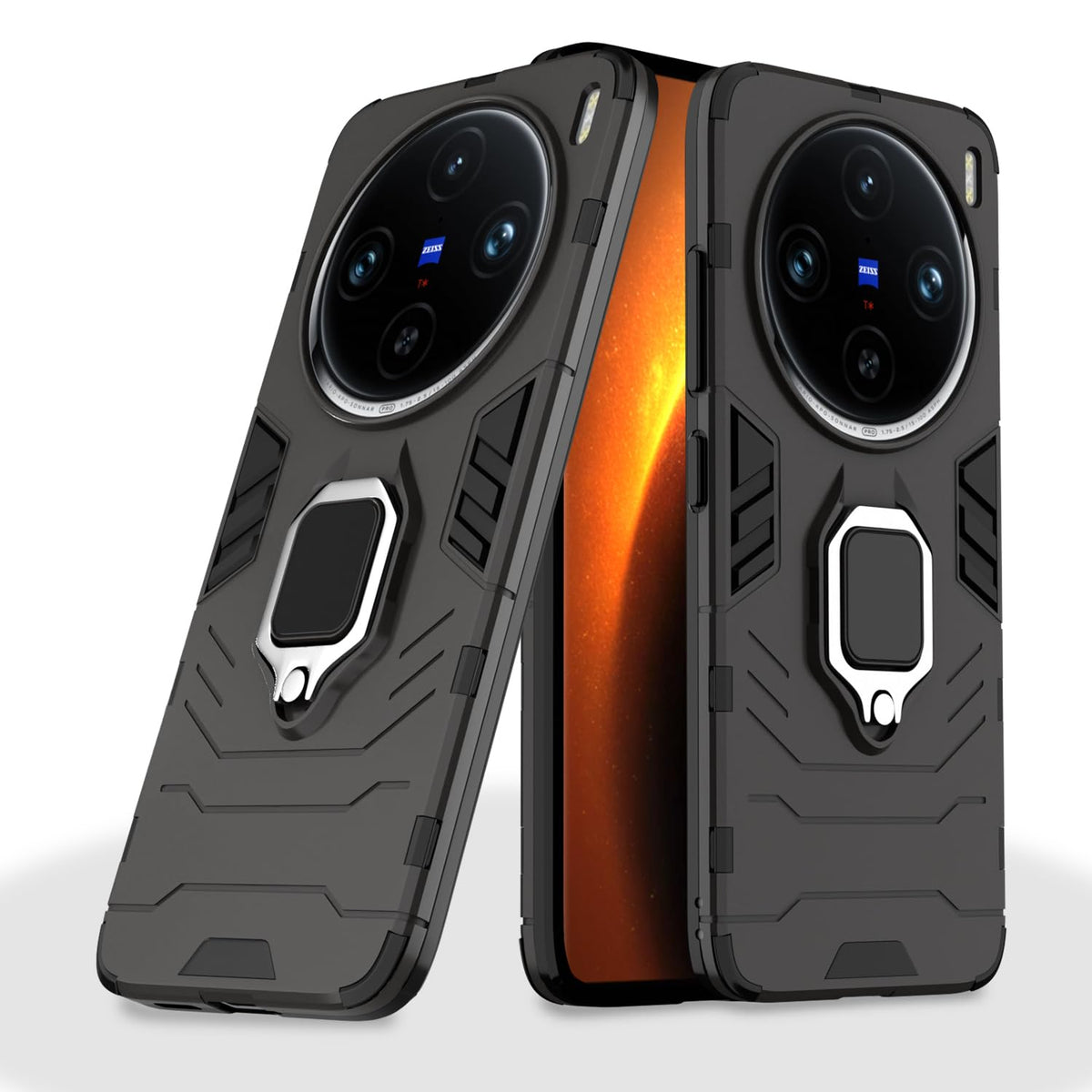 For Vivo X100 Pro Back Cover Case Hybrid Armor |Ring Holder Kickstand