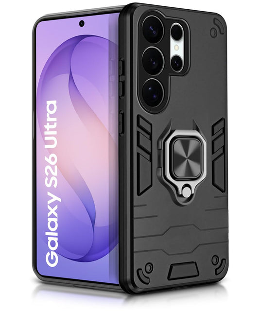 For Samsung S26 Ultra Back Cover Case Hybrid Armor |Ring Holder Kickstand