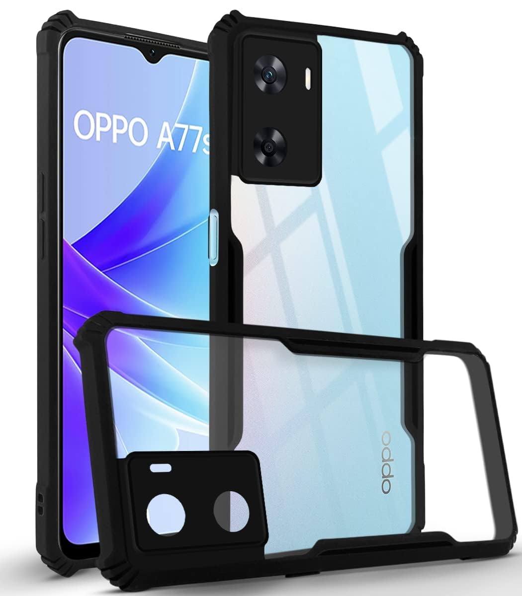 Oppo A77s 5G Back Cover (Black Bumper)